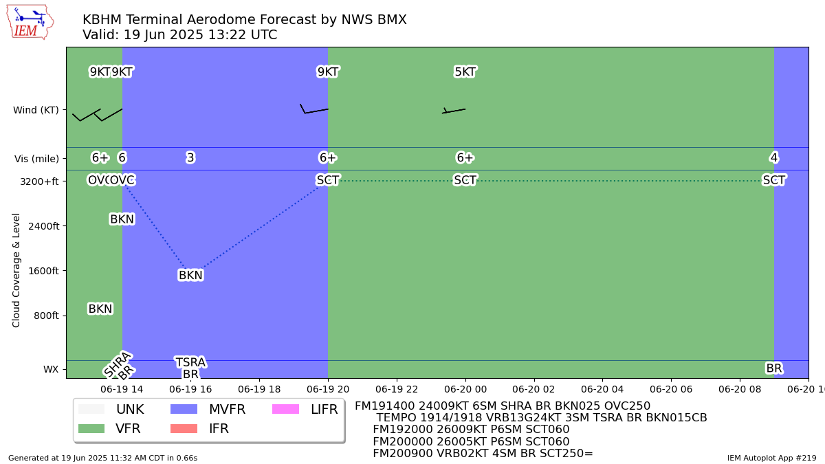 TAF Visualization for KBHM